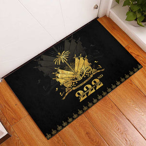 Ayiti 222nd Independence Day Anniversary Rubber Doormat Haiti Gold VeVe Pattern - African Pride