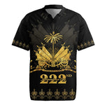 Ayiti 222nd Independence Day Anniversary Rugby Jersey Haiti Gold VeVe Pattern LT01