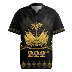 Ayiti 222nd Independence Day Anniversary Rugby Jersey Haiti Gold VeVe Pattern LT01