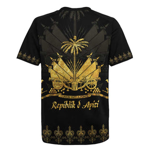 Ayiti 222nd Independence Day Anniversary Rugby Jersey Haiti Gold VeVe Pattern LT01