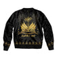 Ayiti 222nd Independence Day Anniversary Sleeve Zip Bomber Jacket Haiti Gold VeVe Pattern - African Pride