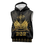 Ayiti 222nd Independence Day Anniversary Sleeveless Hoodie Haiti Gold VeVe Pattern - African Pride