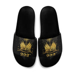 Ayiti 222nd Independence Day Anniversary Slide Sandals Haiti Gold VeVe Pattern - African Pride