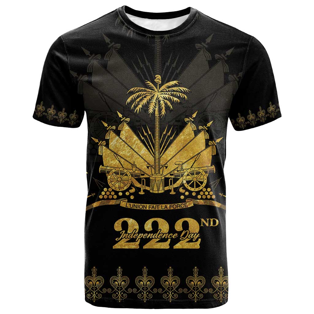 Ayiti 222nd Independence Day Anniversary T shirt Haiti Gold VeVe Pattern LT01