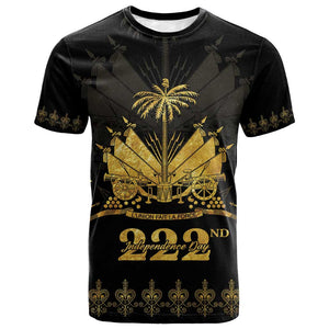 Ayiti 222nd Independence Day Anniversary T shirt Haiti Gold VeVe Pattern LT01
