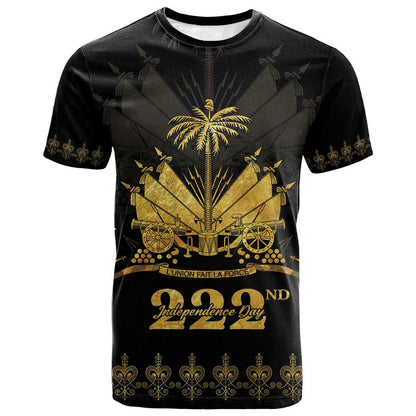 Ayiti 222nd Independence Day Anniversary T shirt Haiti Gold VeVe Pattern LT01
