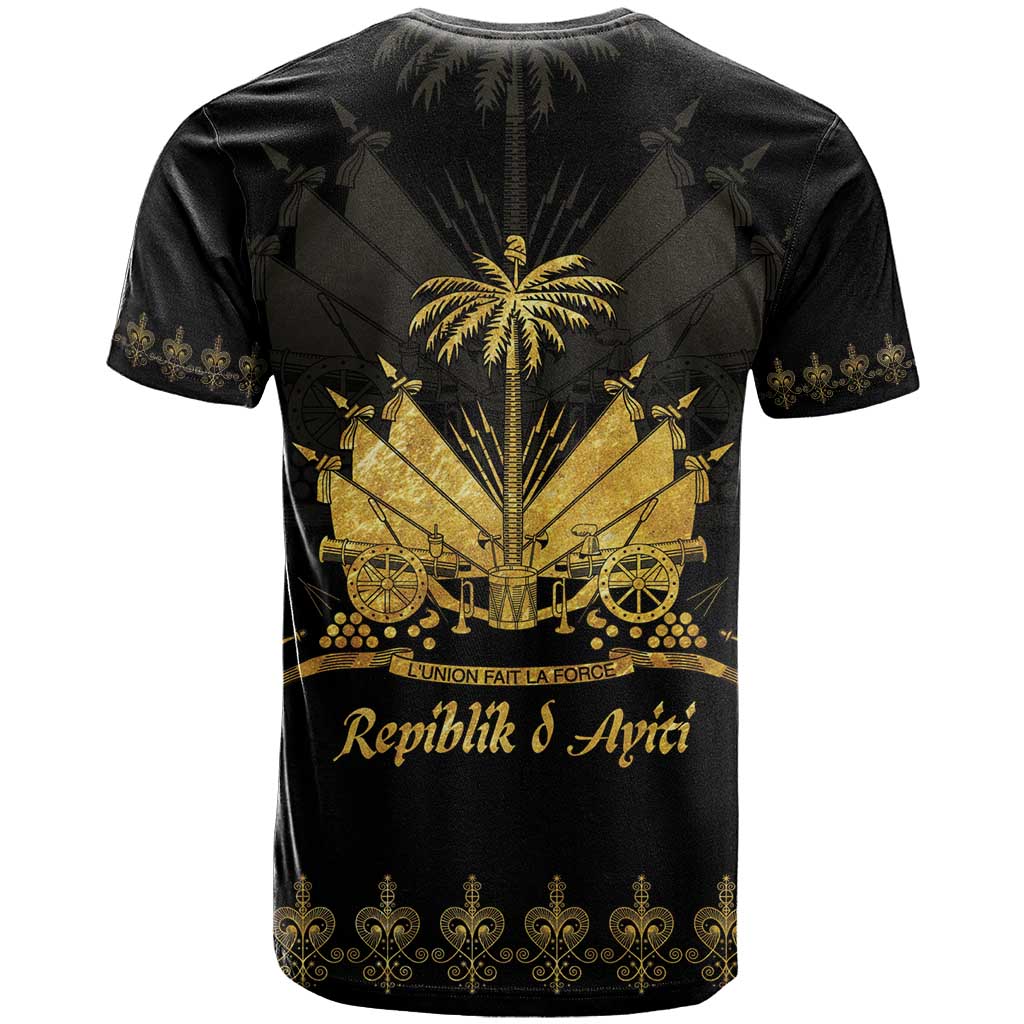 Ayiti 222nd Independence Day Anniversary T shirt Haiti Gold VeVe Pattern LT01