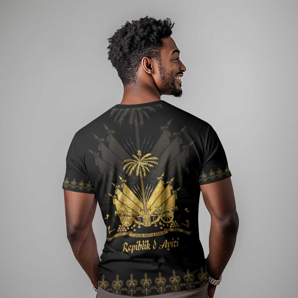 Ayiti 222nd Independence Day Anniversary T shirt Haiti Gold VeVe Pattern LT01
