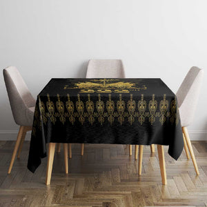 Ayiti 222nd Independence Day Anniversary Tablecloth Haiti Gold VeVe Pattern - African Pride