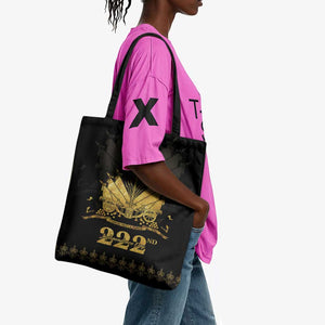Ayiti 222nd Independence Day Anniversary Tote Bag Haiti Gold VeVe Pattern - African Pride