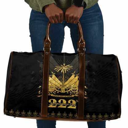 Ayiti 222nd Independence Day Anniversary Travel Bag Haiti Gold VeVe Pattern - African Pride
