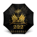 Ayiti 222nd Independence Day Anniversary Umbrella Haiti Gold VeVe Pattern - African Pride