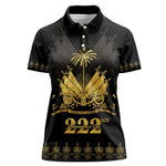 Ayiti 222nd Independence Day Anniversary Women Polo Shirt Haiti Gold VeVe Pattern LT01