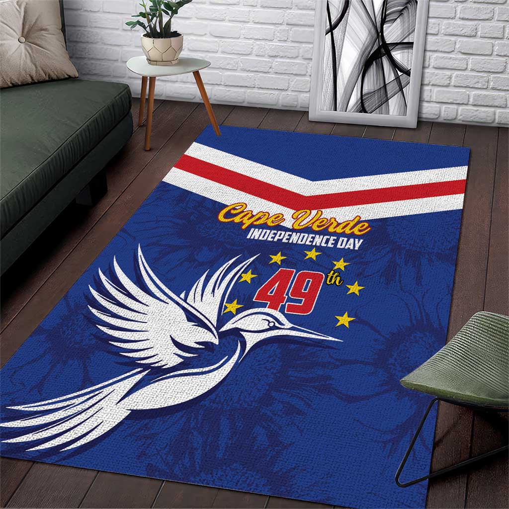 Cape Verde Independence Day Area Rug Gerbera Daisy Pattern