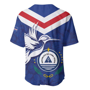 Cape Verde Independence Day Baseball Jersey Gerbera Daisy Pattern