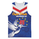 Cape Verde Independence Day Basketball Jersey Gerbera Daisy Pattern LT01