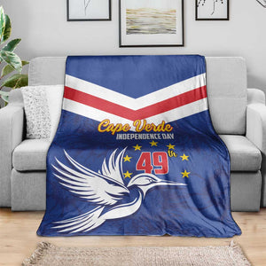 Cape Verde Independence Day Blanket Gerbera Daisy Pattern