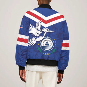 Cape Verde Independence Day Bomber Jacket Gerbera Daisy Pattern