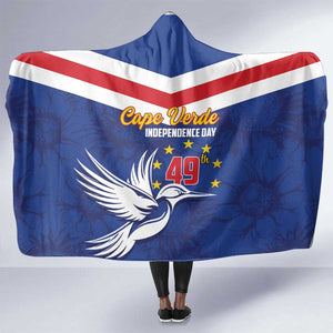 Cape Verde Independence Day Hooded Blanket Gerbera Daisy Pattern