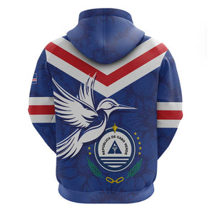 Cape Verde Independence Day Hoodie Gerbera Daisy Pattern