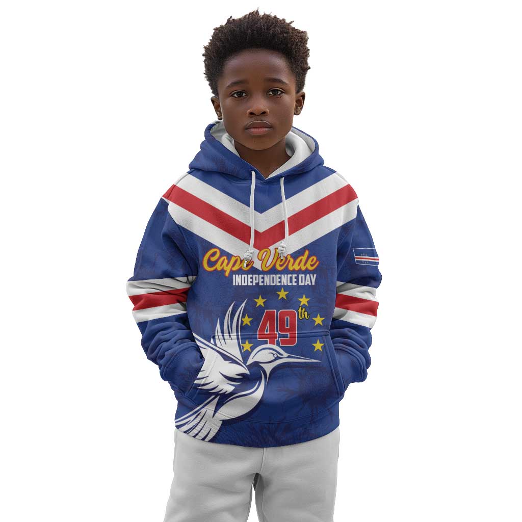 Cape Verde Independence Day Kid Hoodie Gerbera Daisy Pattern