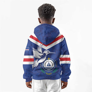 Cape Verde Independence Day Kid Hoodie Gerbera Daisy Pattern