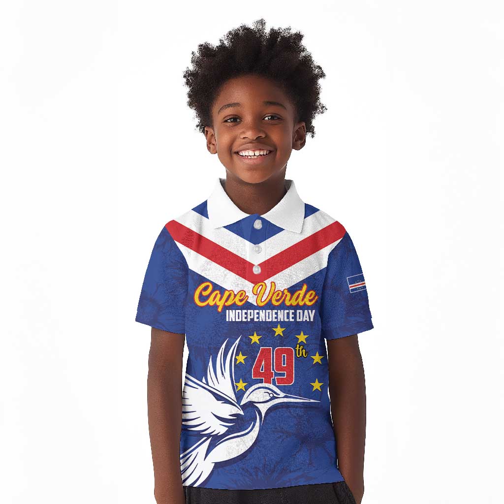 Cape Verde Independence Day Kid Polo Shirt Gerbera Daisy Pattern