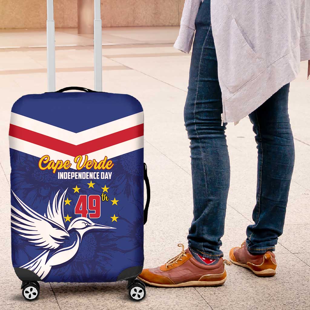 Cape Verde Independence Day Luggage Cover Gerbera Daisy Pattern