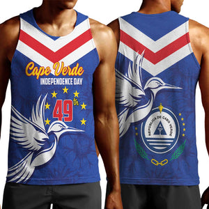 Cape Verde Independence Day Men Tank Top Gerbera Daisy Pattern