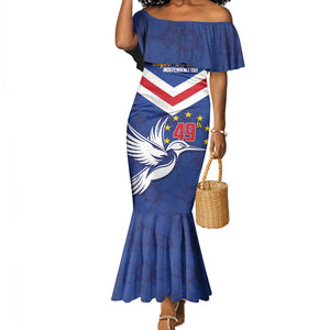 Cape Verde Independence Day Mermaid Dress Gerbera Daisy Pattern