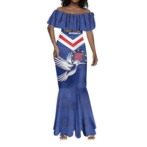 Cape Verde Independence Day Mermaid Dress Gerbera Daisy Pattern