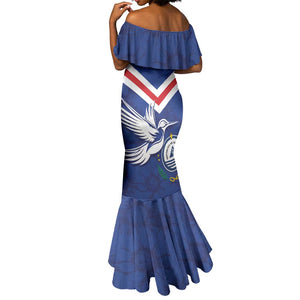 Cape Verde Independence Day Mermaid Dress Gerbera Daisy Pattern