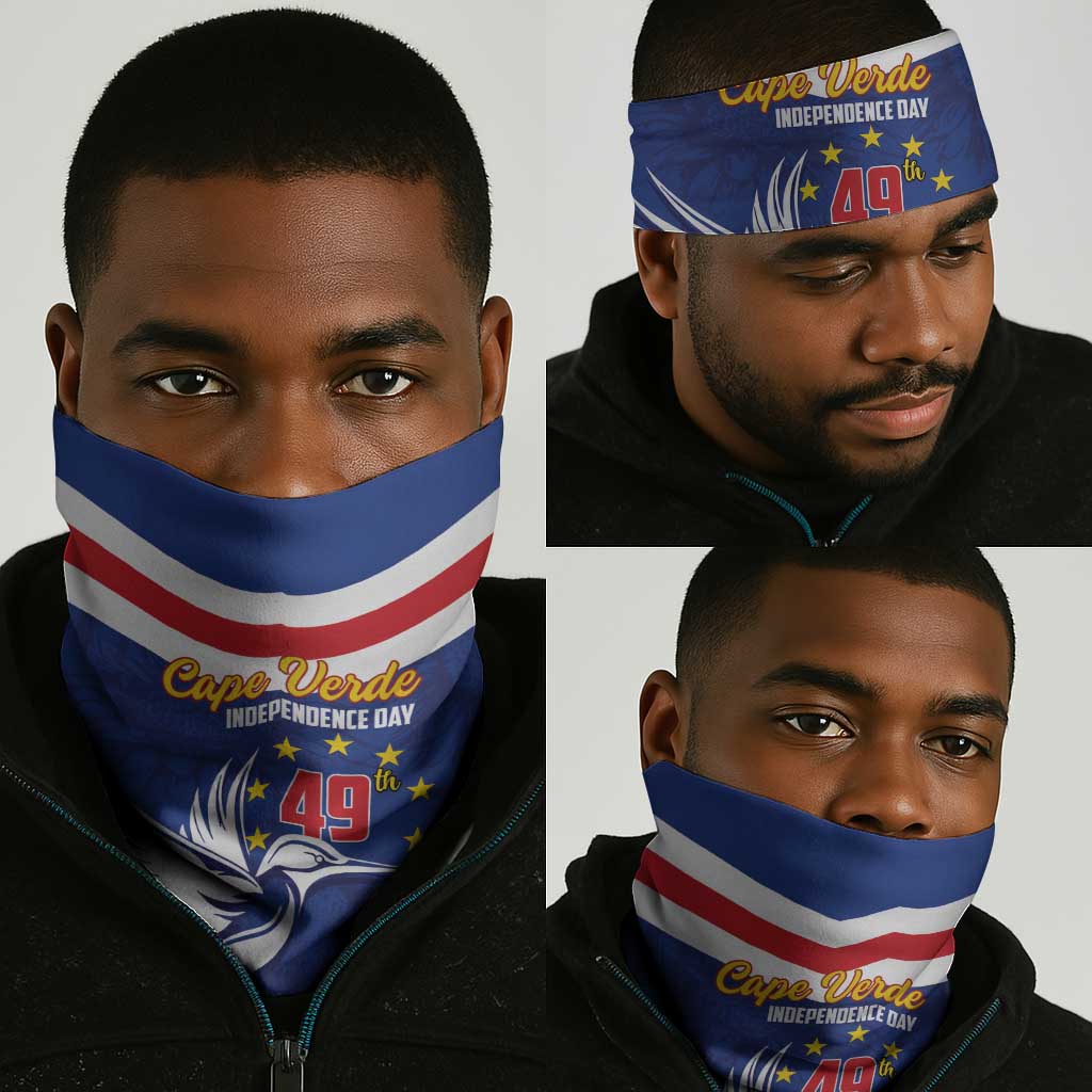 Cape Verde Independence Day Neck Gaiter Gerbera Daisy Pattern LT01