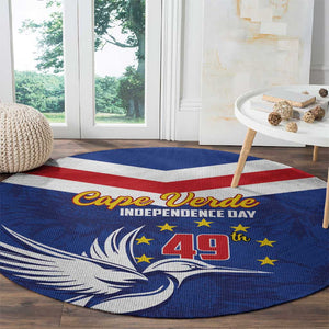 Cape Verde Independence Day Round Carpet Gerbera Daisy Pattern