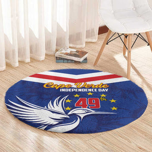 Cape Verde Independence Day Round Carpet Gerbera Daisy Pattern