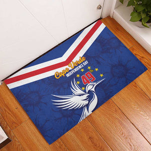 Cape Verde Independence Day Rubber Doormat Gerbera Daisy Pattern