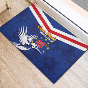 Cape Verde Independence Day Rubber Doormat Gerbera Daisy Pattern