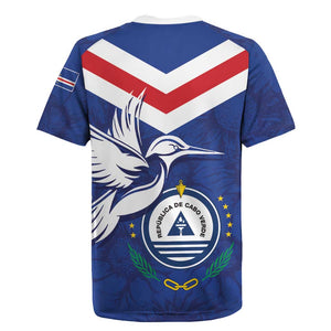 Cape Verde Independence Day Rugby Jersey Gerbera Daisy Pattern