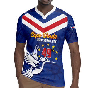 Cape Verde Independence Day Rugby Jersey Gerbera Daisy Pattern