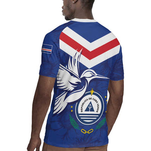 Cape Verde Independence Day Rugby Jersey Gerbera Daisy Pattern