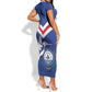 Cape Verde Independence Day Short Sleeve Bodycon Dress Gerbera Daisy Pattern LT01