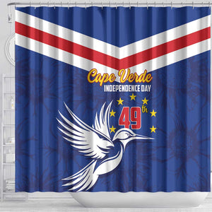 Cape Verde Independence Day Shower Curtain Gerbera Daisy Pattern