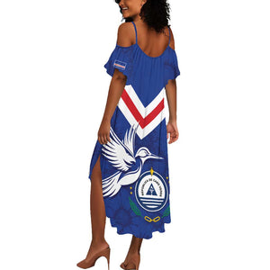 Cape Verde Independence Day Summer Maxi Dress Gerbera Daisy Pattern