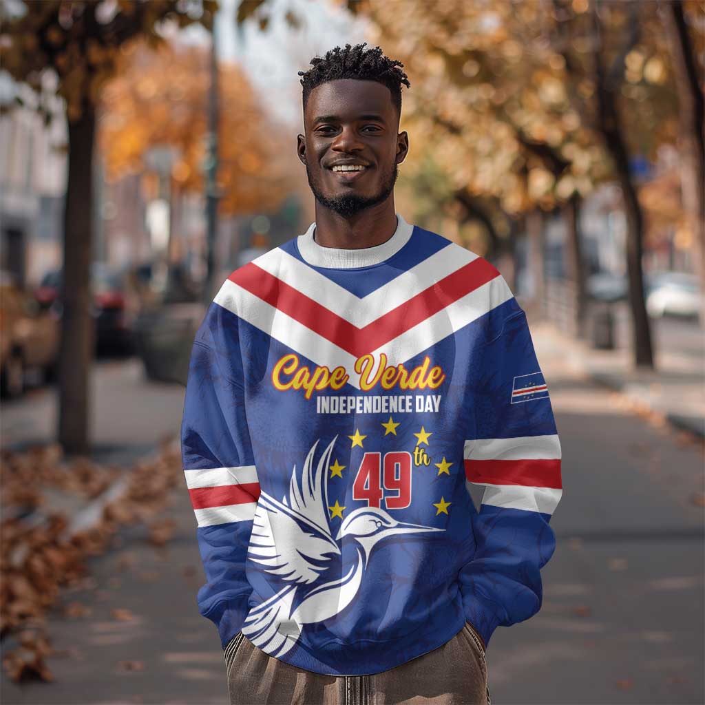 Cape Verde Independence Day Sweatshirt Gerbera Daisy Pattern