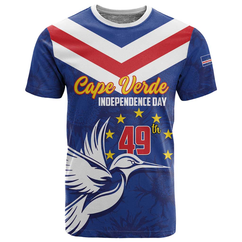 Cape Verde Independence Day T shirt Gerbera Daisy Pattern