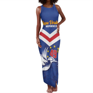 Cape Verde Independence Day Tank Maxi Dress Gerbera Daisy Pattern