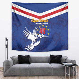 Cape Verde Independence Day Tapestry Gerbera Daisy Pattern