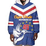 Cape Verde Independence Day Wearable Blanket Hoodie Gerbera Daisy Pattern