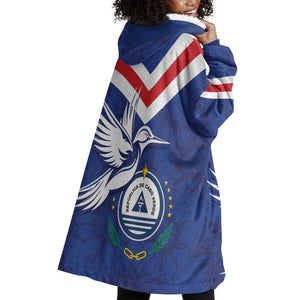 Cape Verde Independence Day Wearable Blanket Hoodie Gerbera Daisy Pattern