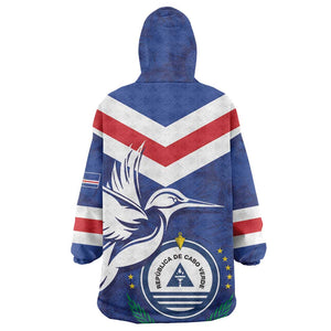 Cape Verde Independence Day Wearable Blanket Hoodie Gerbera Daisy Pattern